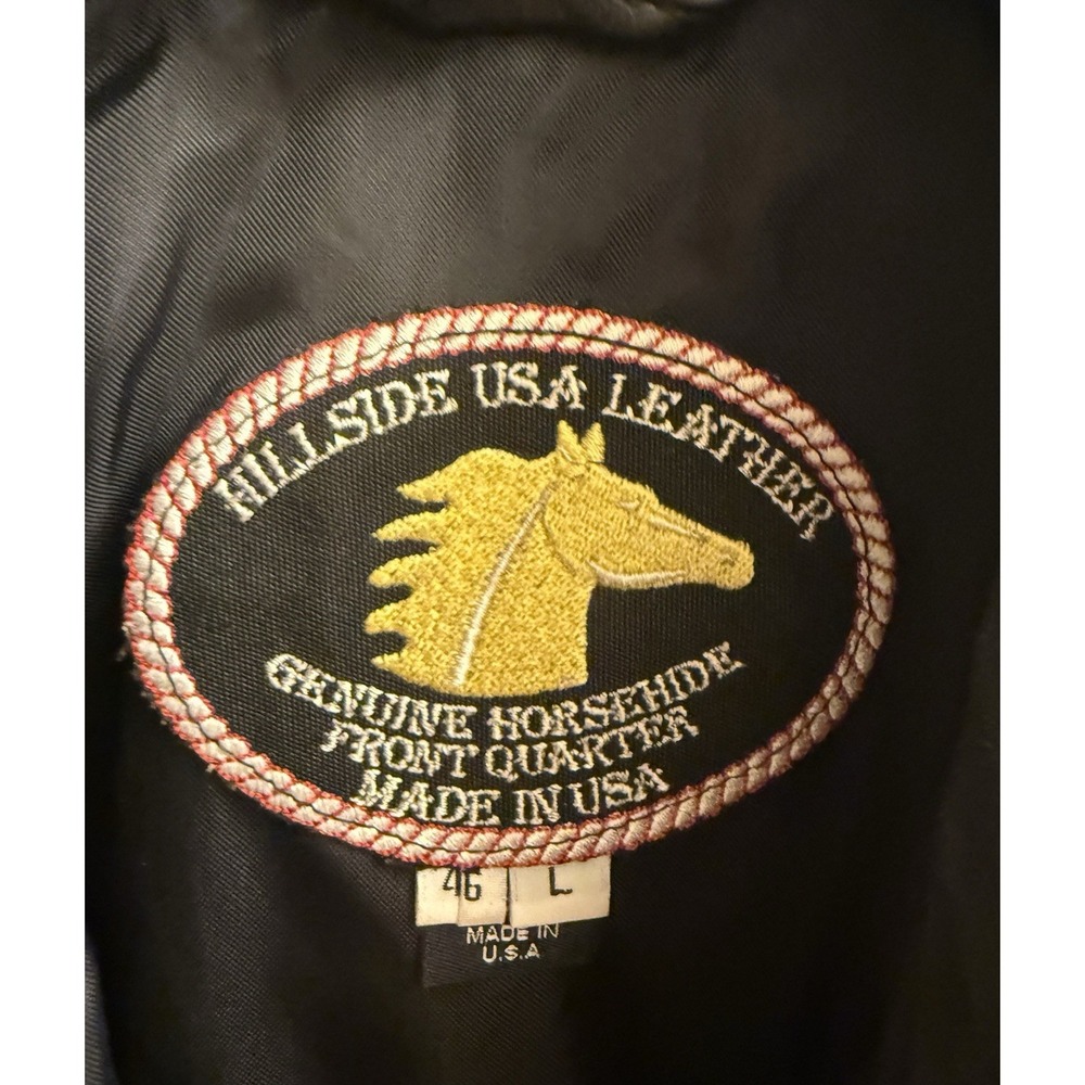 Hillside USA Leather Horsehide Front Quarter motorcycle shirt/jacket Men's Large - Picture 3 of 10
